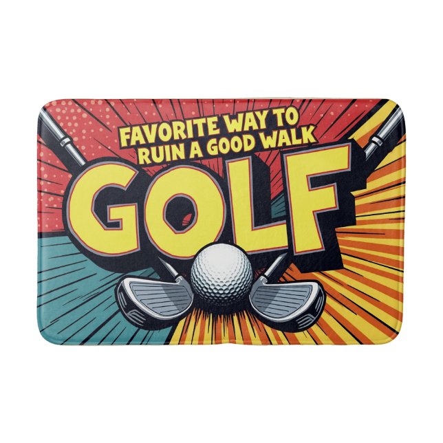 Alfombrilla De Baño Un Buen Paseo Por La Manera Favorita Del Golf. (Anverso)