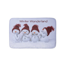 Un cuarteto de muñecos de nieve