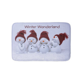 Alfombrilla De Baño Un cuarteto de muñecos de nieve