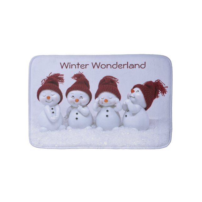 Alfombrilla De Baño Un cuarteto de muñecos de nieve (Anverso)