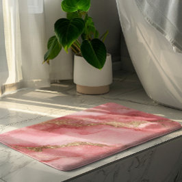 Alfombrilla De Baño Un fondo de mármol rosa lujoso