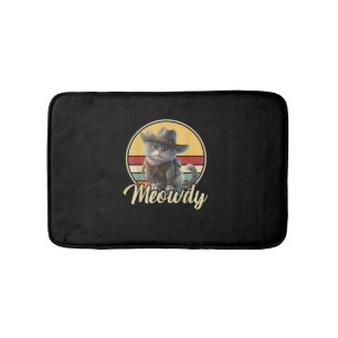 Alfombrilla De Baño Un Gato Cowboy Funny Mashup Meow Howdy Kitten Aver