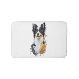 Alfombrilla De Baño Un lindo perro en la frontera