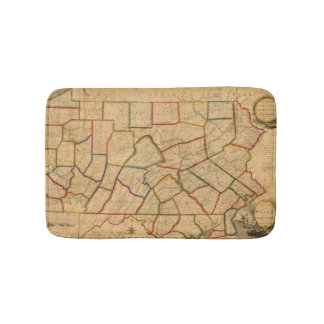 Alfombrilla De Baño Un mapa del estado de Pennsylvania