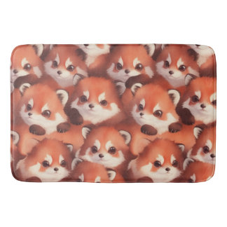 Alfombrilla De Baño Un montón de pandas rojos