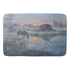 Alfombrilla De Baño Un Nuevo Día - Pintura de caballo