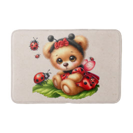 Alfombrilla De Baño Un oso de peluche vestido como un insecto de labio