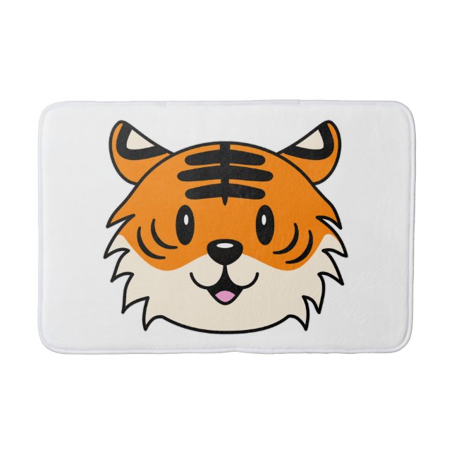 Alfombrilla De Baño Un tigre Personalizado sonriente y agudo (Anverso)