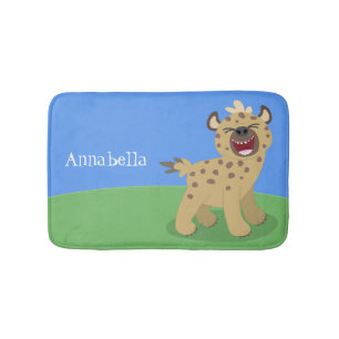 Alfombrilla De Baño Una chiflada hiena riéndose del ilustracion person