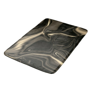 Alfombrilla De Baño Undulaciones en bronce con fondo beige pardo