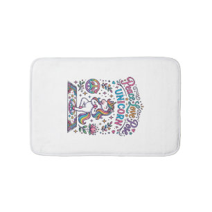 Alfombrilla De Baño Unicornio Paz Amor Pose Unicornio Fondo Blanco S