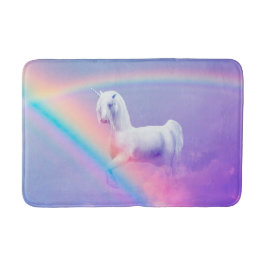 Alfombrilla De Baño Unicornio y arco iris