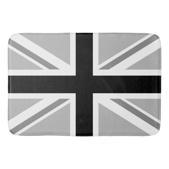 Alfombrilla De Baño Union Jack monocromático/diseño de la bandera (Anverso)