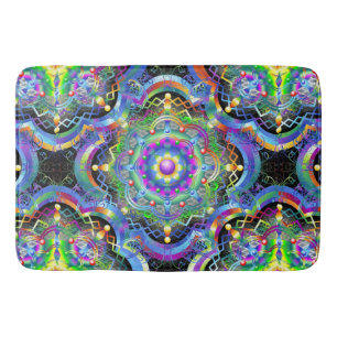 Alfombrilla De Baño Universo Mandala Colores Psicodélicos