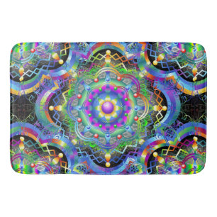 Alfombrilla De Baño Universo Mandala Colores Psicodélicos