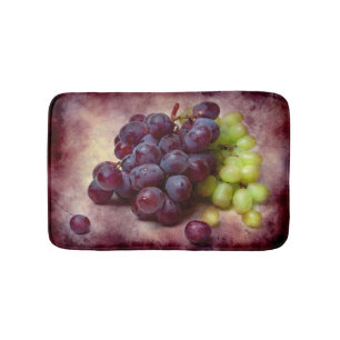 Alfombrilla De Baño Uvas Rojas Y Verdes