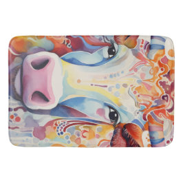 Alfombrilla De Baño Vaca acuarela Bubbly suave