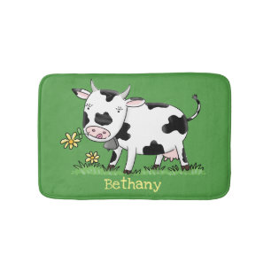 Alfombrilla De Baño Vaca corta en ilustracion personalizado de campo v