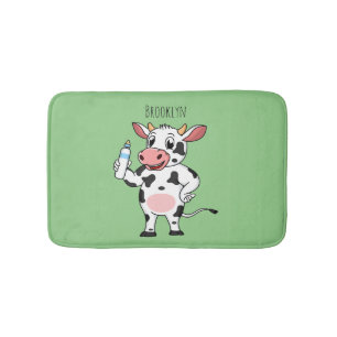 Alfombrilla De Baño Vaca feliz con personalizado de biberón