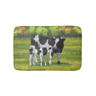 Alfombrilla De Baño Vaca Holstein y ternera en salsa de verano