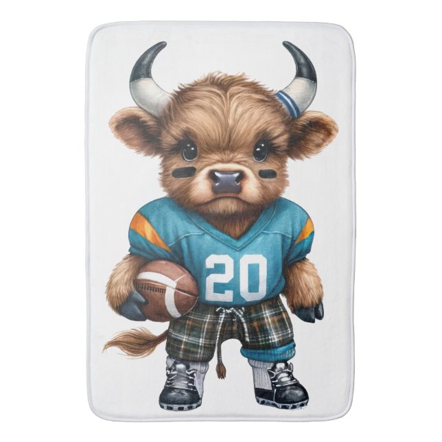 Alfombrilla De Baño Vacas de la región montañosa y fútbol (Frente vertical)