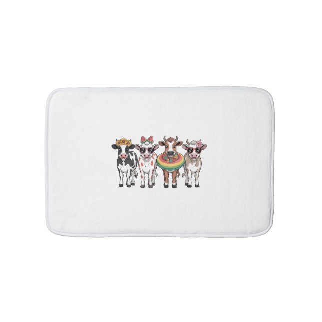 Alfombrilla De Baño Vacas de verano, granja de playa (Anverso)