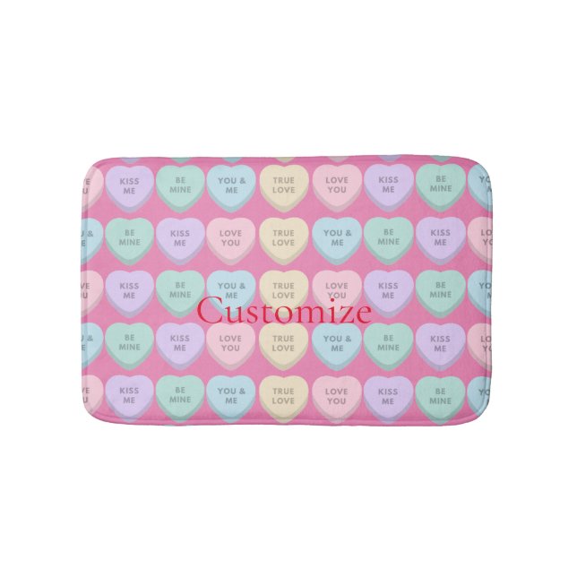 Alfombrilla De Baño Valentine Candy Hearts Thunder_Cove (Anverso)