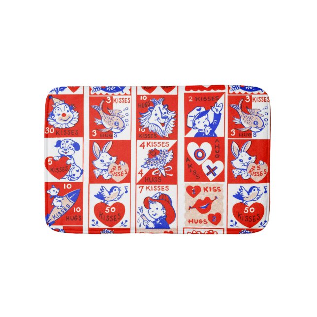 Alfombrilla De Baño Valentine Retro Love Hugs Cute Pattern (Anverso)