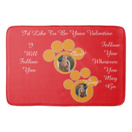 Alfombrilla De Baño Valentine's Cat Pawprint Humor Cat Photo