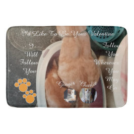 Alfombrilla De Baño Valentine's Cat Pawprint Humor Cat Photo