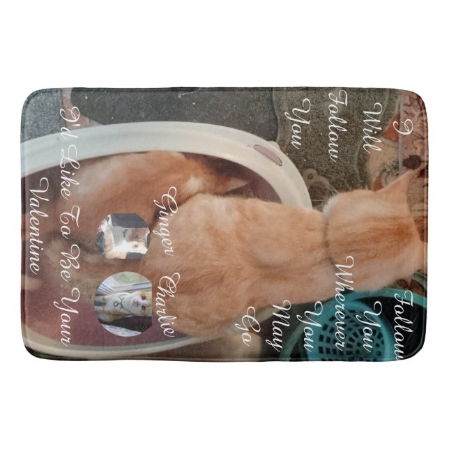 Alfombrilla De Baño Valentine's Humor Cats Photo Text (Anverso)
