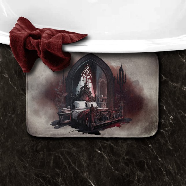 Alfombrilla De Baño Vampy Boudoir | Dormitorio gótico rojo victoriano (Subido por el creador)