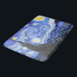 Alfombrilla De Baño Van Gogh La Noche De Las Estrellas<br><div class="desc">Pintura del óleo del maestro holandés Vincent Van Gogh (1853-1890) Probablemente su pintura más famosa, Van Gogh pintó "La noche estrellada" en 1889 de memoria mientras estaba en un asilo en Francia donde se registró para la depresión. La escena representa la vista desde la ventana de su habitación. En la...</div>