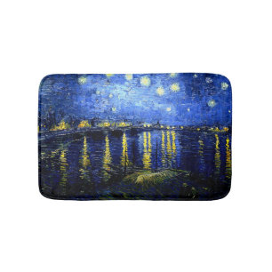 Alfombrilla De Baño Van Gogh - Noche estrellada sobre el Ródano