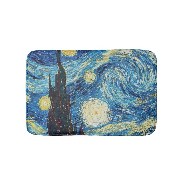 Alfombrilla De Baño Van Gogh Starry Night Classic Impresionsionist Art (Anverso)