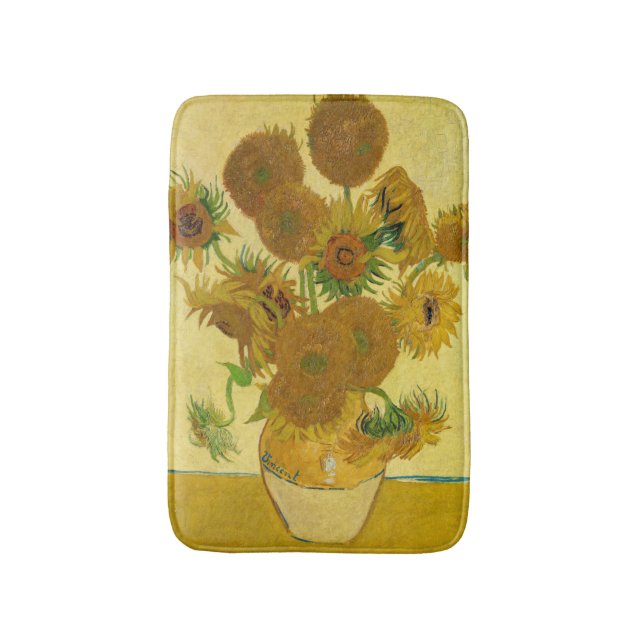 Alfombrilla De Baño Van Gogh - Vase con 15 girasoles (Frente vertical)