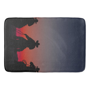 Alfombrilla De Baño vaquero al atardecer