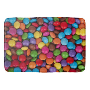 Alfombrilla De Baño Velas coloridas, Botones de golosinas, Dulces, Com