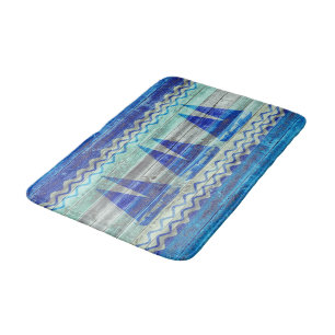 Alfombrilla De Baño Veleros costeros de la decoración de los azules