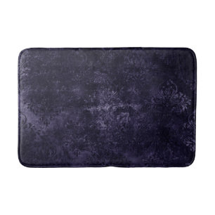 Alfombrilla De Baño Velvety Midnight Damask Grunge índigo morado