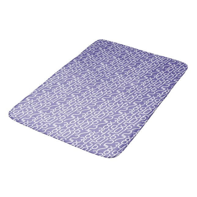 Alfombrilla De Baño Verbena y blanco. Números Matemáticas. (Angular)