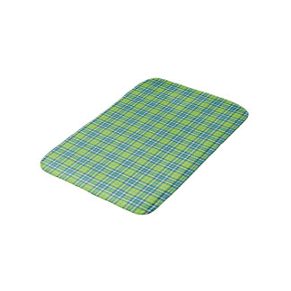Alfombrilla De Baño Verde animado, turquesa y blanco