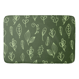 Alfombrilla De Baño Verde azaroso sobre fondo verde oscuro