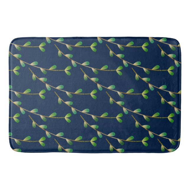 Alfombrilla De Baño Verde azul de la marina moderna (Anverso)