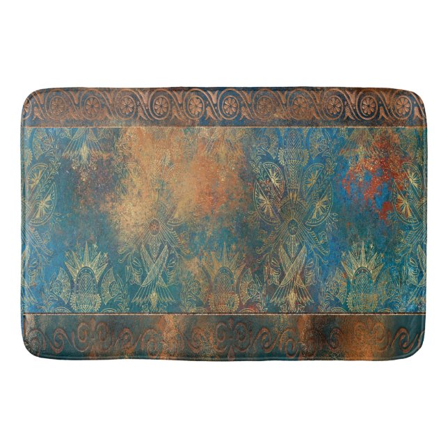 Alfombrilla De Baño Verde azulada Cooper Turquoise Patina (Anverso)