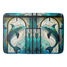 Verde azulado delfín blanco azul aspecto de vidrio