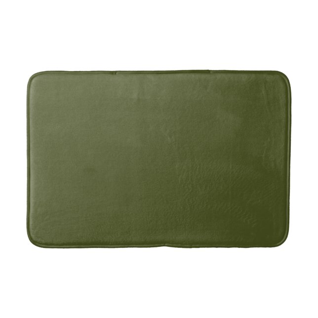 Alfombrilla De Baño Verde Oliva Sólido (Anverso)