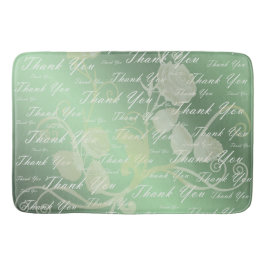 Alfombrilla De Baño verde, oro, plata, gracias + tú, flores, floral,