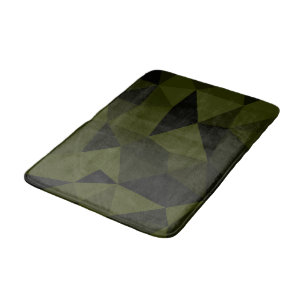 Alfombrilla De Baño Verde oscuro del ejército negro patrón de malla ge