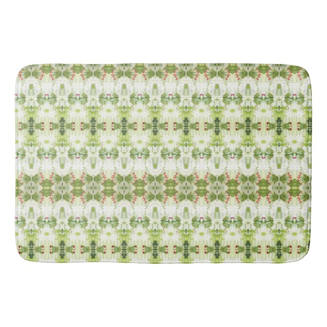 Alfombrilla De Baño Verde Oscuro Y Claro (Anverso)